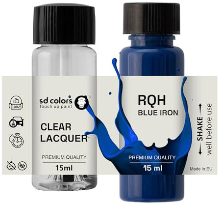 SD COLORS BLUE IRON RQH - Vernice per ritocchi, 15 ML, per riparazione graffi e scheggiature, codice colore RQH, ferro blu (pittura+laccato)