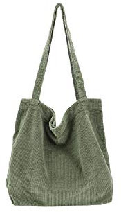 Ulisty Damen Grosse Kapazität Cord Tragetasche Lässig Schultertasche Mode Handtasche Einkaufstasche Tote Tägliche Tasche Grün