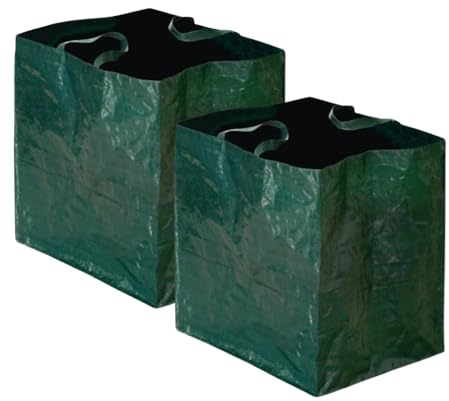 Garden Mile Garden Waste Bags 74L x 2 Heavy Duty Garden Bags, Reusable Sacks with Handles, Ideal for Collecting Waste, Plant waste grass and Leaves (74L)