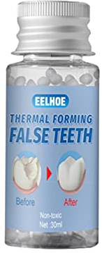 Pipicat Home Dental Repair Kit For Repairing Lost Fillings And Loose Caps, Crowns Or Inlays, Temporary Tooth Repair Beads Teeth Gel Filling For Film TV Cosmetic, 30g