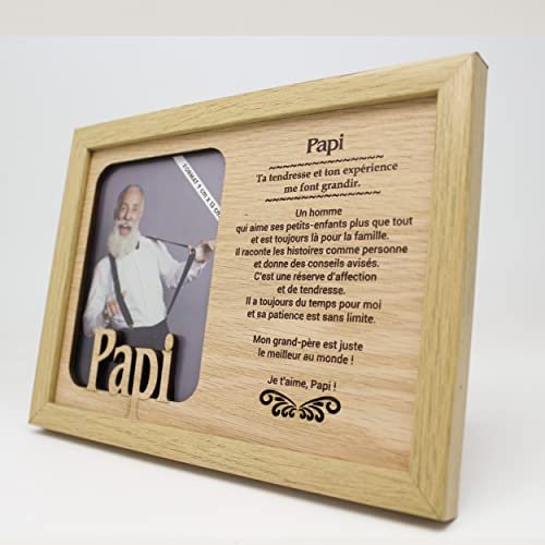 power gift PAPI Bilderrahmen aus Holz mit 3D-Ausschnitt - Ihr Lieblingsfoto mit Liebesworten - edler Rahmen, originelles und hochwertiges Geschenk (07.)