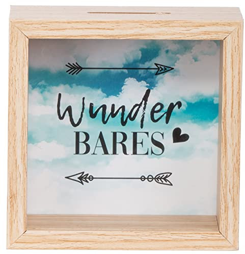 Brandsseller Spardose Bilderrahmen aus Holz mit Glas 14,5x14,5x6,5 cm – Sparrahmen mit Sichtfenster & Einwurfschlitz – Deko-Spardose für Geldgeschenke & besondere Sparziele - Wunderbares