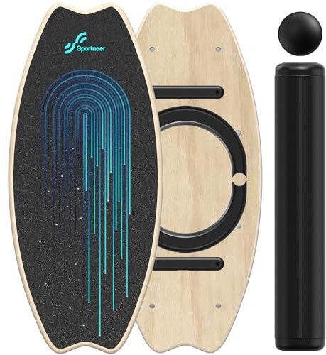 Balance Board Holz, Sportneer Indoorboard Skateboard, Indoor Surfboard Trickboard und Gleichgewichtsboard für Kinder und Erwachsene