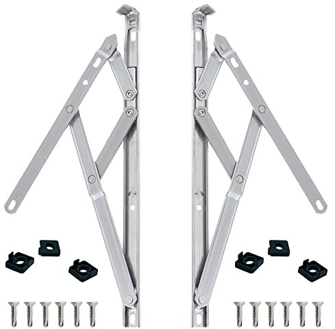 uPVC Universal Window Hinge Kit Double Glazing Friction Stay PVC 13mm 17mm Stack 12 inch Non Handed Stainless Steel