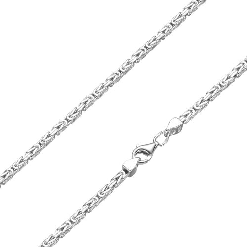 SchmuckForever Königskette 2,2mm 925 Silber massiv - Länge Wählbar - Collier Halskette oder Armband