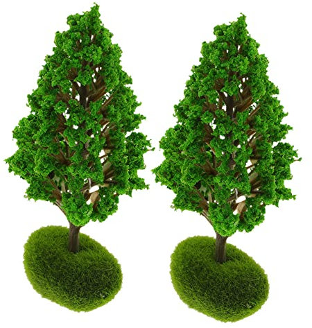ORFOFE Grün 2st Baummodell Minibäume Für Sandtisch Baum Künstlicher Miniaturbaum Mini-Spielzeug Zum Basteln Miniaturmodell Straßenbäume Dreidimensional Baumschmuck Ob11 Plastik