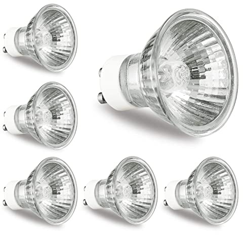 GODONLIF GU10 Bulb 120V 50W Light Bulbs for Candle Warmer Lamp, GU10+C, MR16 with Glass Cover, 2700K Warm White, Dimmable, Pack of 6
