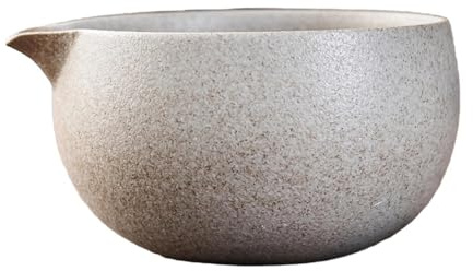 Folpus Ceramic Matcha Bowl Handmade Green Tea Cup with Pour Spout 600ml Japanese Traditional Matcha Bowl for Friends Best Gift, Style C