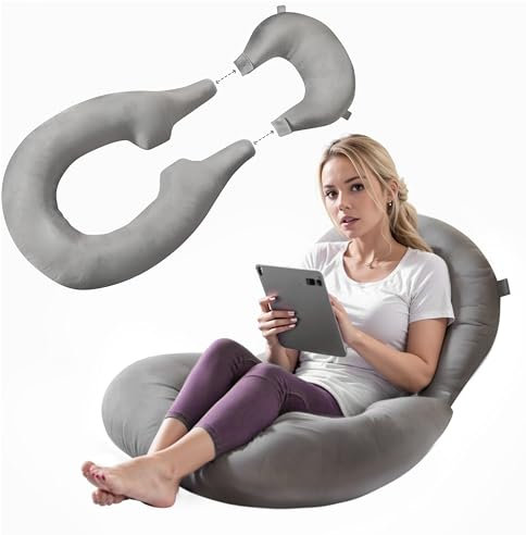 Rucener Cojín de espalda para lectura, cojín de lectura, cojín de lectura para cama, cojín de apoyo lumbar, cojín cómodo para adultos, cojín cervical para dolor de espalda