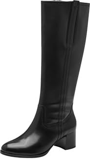Tamaris COMFORT Damen Hohe Stiefel mit Absatz mit Reißverschluss Elegant, Schwarz (Black), 39 EU