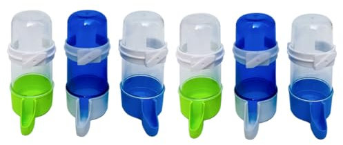 Angoily 6pcs Automatic Drinking Fountain for Parrots Birds Waterbowl Parrot Water Dispenser for Pet Water Container Tool in Home Random Color