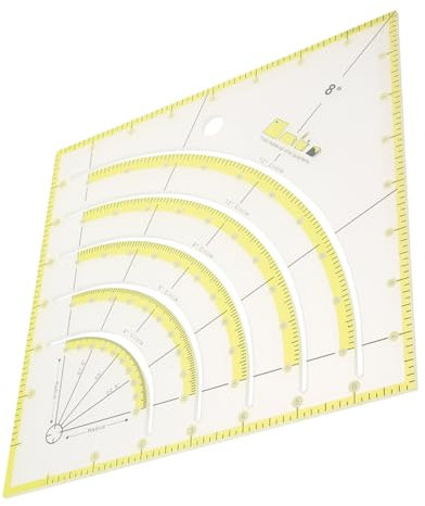 STOBOK Stoff Schneidelineal Patchwork-Lineal Lineal zum Schneidern von Stoffen Quilt-Vorlage Kleider dreieck nähschablonen Quiltlineal-Vorlage runden Acryl Lineal Vorlagenlineal