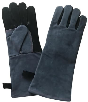 Hitzebeständige Handschuhe | Leder-Kochhandschuhe | Multifunktionale Ofenhandschuhe, rutschfeste Kochhandschuhe, Feuerfeste Grillhandschuhe, Kaminzubehör, Flexible Grillhandschuhe zum Kochen