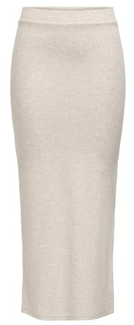 ONLY Damen Onlemma Long Slit Skirt JRS Basic Maxi-Rock Mit Seitenschlitzen, Pumice Stone, Medium