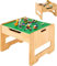 FUNLIO 2-in-1 Solid Wood Activity Table for Toddlers Ages 3+, Height Adjustable Kids Play Table with 450pcs Building Blocks & Large Storage, Wooden Toddler Table for Play/Learnig, CPC & CE Certified