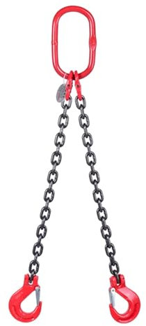 Anschlagkette Hebeschlingen Hochleistungskette, Kettenschlinge Mit Zertifiziertem Gewichtsschild, Zweisträngig, 1 3 5 7 Fuß, 8 Mm Hebeketten Mit Haken Zur Ladungskontrolle(Load 3 Ton L 2 M (6.6 FT) 2