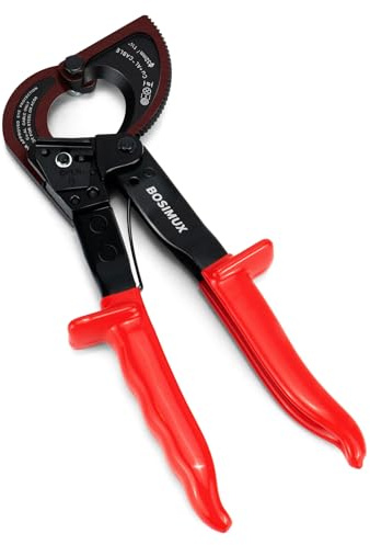 Cable Cutters Bosimux Upgrade Ratchet Cable Wire Cutters Heavy Duty for Electricians Cutting Aluminum Copper Soft Wire up to 600MCM / 240mm²