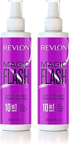 Revlon - Magic Flash - Soin des Cheveux 10 en 1 - Après Shampoing - Soin Cheveux Secs et Abimés - Apporte Hydratation et Brillance - Démêle et Renforce le Cheveu - Sans Rinçage - 200ml (Lot de 2)