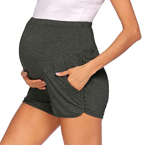 NAJZYBA Short Enceinte Grossesse Taille élastique été Short Maternité Chic Pas Shorts Grossesse Femme Large Grande Taille Pantalon Court Femme Confortable Pantalons