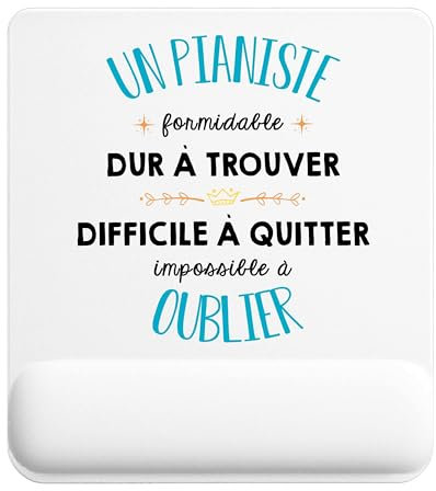 Tapis de Souris Un Pianiste Formidable Blanc | Accessoire Bureau Ergonomique - Idéal pour Anniversaire, Collègue, Secret Santa Noël, Fête des Pères et Fête des Mères