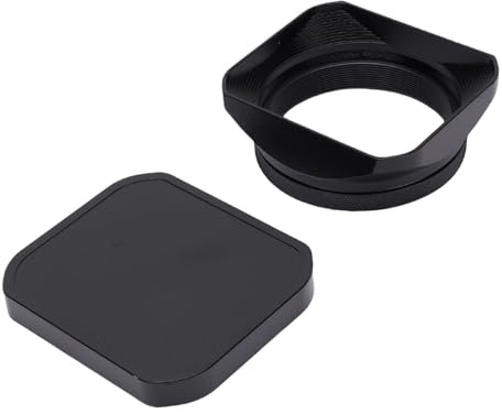 Square Metal Objektivhaube für X100VI X100V X100F X100T X100S X100 X70 Kamerazubehör mit Linsenkappe, Anti Reflektierende Finish (Black)