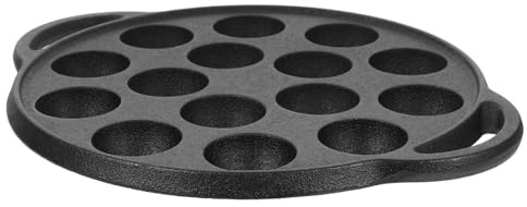 Luxshiny 1 pieza Sartén de Hierro Reforzada para Cocinar Sartén de Huecos para y Albóndigas para Cocina de Inducción y Vitrocerámica