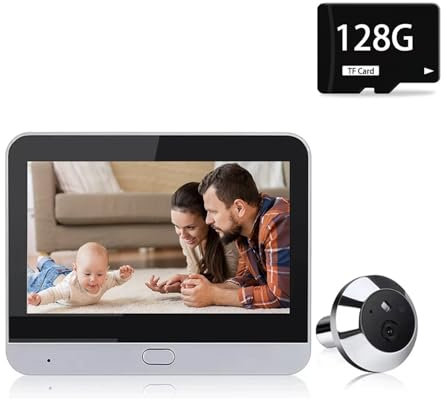 VEKELETE Spioncino Digitale Tuya Home da 5 MP, WiFi, Senza Esposizione al Rosso, con Visione Notturna, Baby Monitor da 4,3 Pollici(Door Camera 128G)