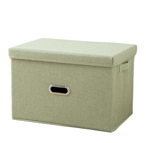 ZFIHAV Faltbare Aufbewahrungsbox 4 stücke Cube Non-Woven Falten Lagerung Box for Spielzeug Kleidung Lagerplätze Mit Deckel Hause Schrank Büro Waschbar Lagerung Box(Light Green,44x29x30cm 38L)