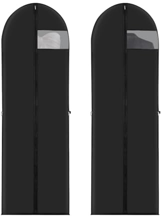 Noaxylic 2 Pezzi Porta Abiti da Viaggio, 180x60 cm Copriabiti da Armadio, Sacchetti per Abiti Pieghevoli, Copriabiti Antipolvere per Cappotti, per Completi, Cappotti, Armadio, Porta Vestiti da Viaggio