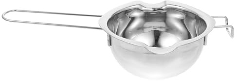 AUTSUPPL Pot à Fondre INOX avec Poignée Longue Bain d'eau pour Chocolat Beurre et Cire Résistant Rouille Facile à Nettoyer et Compatible Lave-Vaisselle Argenté