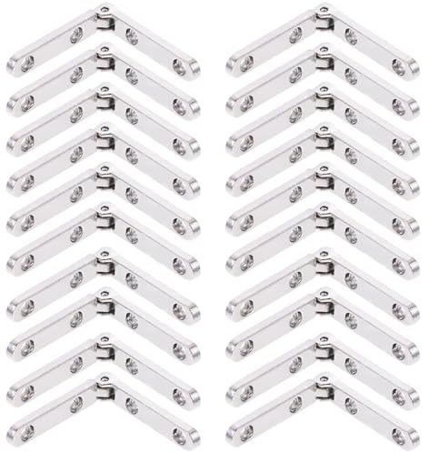 SAFIGLE Lot de 20 charnières métalliques en alliage de zinc 30x30x6 mm à ressort 90° pour boîtes à bijoux et meubles miniatures, charnières pliantes durables et silencieuses pour coffrets en bois