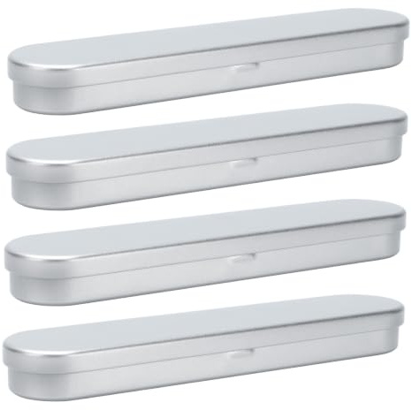Alipis 4pcs Metal Pen Protection Cases with Soft Foam Interior Tin Pencil Boxes for Study Desk Organisation