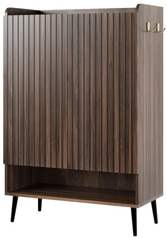 Garvee Großer Schuhschrank für Flur & Eingang – 6-stufig, verstellbare Regalböden, Türen, freistehend – Modern, platzsparend, bietet Platz für ca. 30 Paar Schuhe – Schwarz