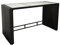 DEGAMO Stehtisch Bartisch Davos 185x80cm, Höhe 110cm, Metallgestell + Polyrattan schwarz, Tischplatte Glas, Outdoor