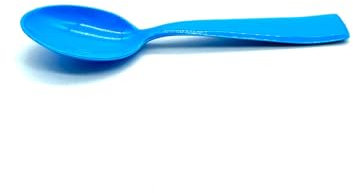 6 Stück Löffel 10 cm lang, Farbe hellblau, Kinderlöffel Eislöffel Dessertlöffel Espressolöffel Mokkalöffel Plastiklöffel aus Kunststoff Mehrwegbesteck