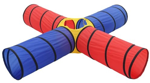 vidaXL Spieltunnel mit Handtasche Krabbeltunnel Krabbeltonne Kriechtunnel Tunnel Zelt Kinderzelt Babyzelt Spielzelt Kinder Spielzeug 4 Röhren Outdoor