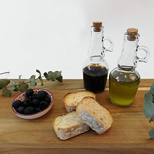 Alpina Glass Oil & Vinegar Bottles With Cork Stopper Lid Set Of 2 250ml Italian Olive Oil Dressing Vinegar Glass Bottles Cruet Set