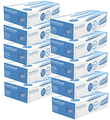 TouchGuard Gants à usage unique bleus en nitrile, non-poudré et sans latex, boîte de 10*100, taille M
