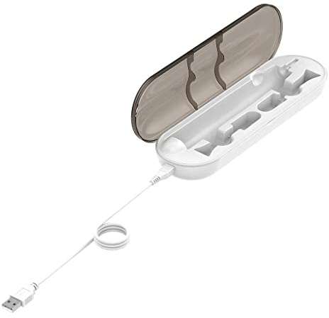 Fenteer Portable Electric Toothbrush Charger Case for Philips Sonicare DiamondClean - White 1m USB Cable