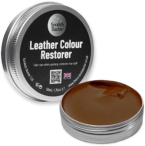 Scratch Doctor Leder-Balsam, Farbauffrischung, Reparatur, für Sofa, Autositze, Schuhe (Schokoladenbraun, 50 ml)