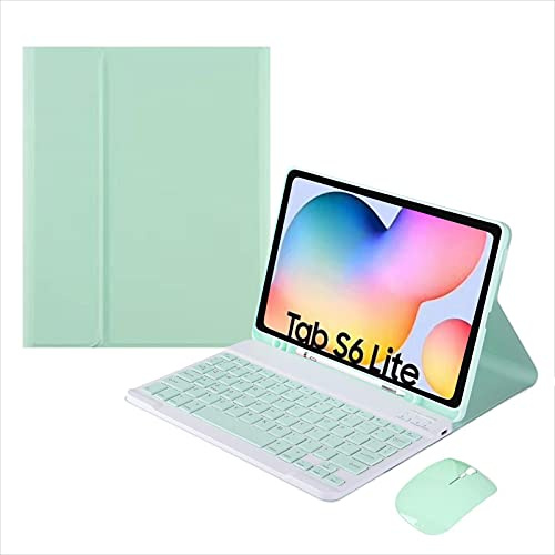 ZKAIAI para Samsung Galaxy Tab S6 Lite 10,4 Pulgadas 2024/2022/2020 (P620/P625/P627, P613/P619, P610/P615) Funda De Teclado, Teclado Inalámbrico Bluetooth, Bandeja De Pluma Incorporada, con Ratón