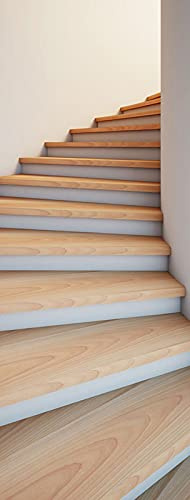 A.Monamour Türtapete Selbstklebend Türfolie Türposter 3D Wendeltreppe Treppe Aus Holz Vinyl Folie Türdeko Tapete Wandbild Türaufkleber Türtattoo 85 x 200 cm