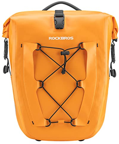 ROCKBROS Borsa Bici Posteriore Impermeabile, Borsa da Portapacchi Laterale Anti-pioggia per MTB Bicicletta, per Viaggio di Ciclismo, Facile Trasportare, Grande Capacità 25L, 5 Colori Disponibili