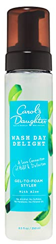 Carol's Daughter Wash Day Delight Hair Gel to Foam Mousse Styler and Hair Detangler for Curls with Aloe, Natural-looking Hold 8.5 fl oz