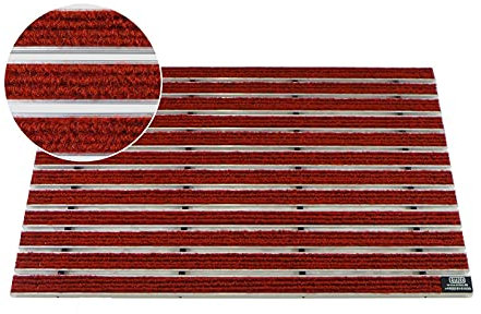 Emco Eingangsmatte Diplomat Rips rot 22mm Fußmatte Schmutzfangmatte Fußabtreter Antirutschmatte, Größe:740 x 490 mm