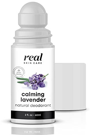 Real Skin Care Organic Deodorant with Coconut Oil | Handmade in USA | Calming Lavender | All Natural, Aluminum Free Deodorant Infused with Essential Oils for Women and Men