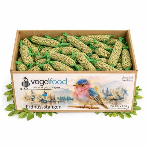 Samore 160 Erdnuss-Stangen für Wildvögel 160 Stück à 90 g = 14,4 kg Erdnussstangen Vogelfutter Erdnüsse Futterstangen