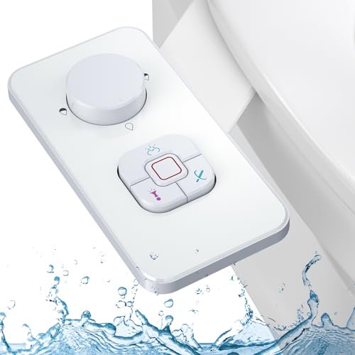 PENDEJATO Bidet Attachment for Toilet UK, Ultra-Slim Bidet with Self-Cleaning Dual Nozzles (Frontal & Rear Wash), WC Bidet Toilet Seat Attachment with Adjustable Water Pressure (Fashion White)