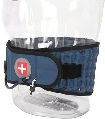 Cinturón Trasero de Descompresión, Cinturón de Cintura Espinal para Aliviar el Dolor de Espalda Baja, Cinturón de Descompresión de Espalda para Mejorar el Dolor Inflable, Soporte (Azul)