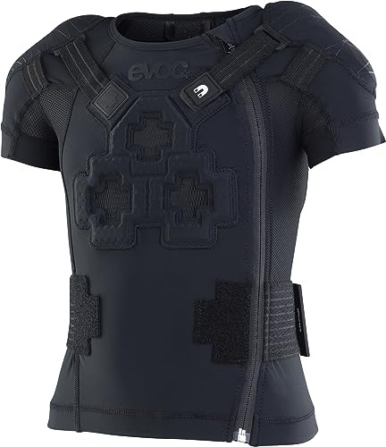 EVOC PROTECTOR JACKET KIDS skyddsjacka för barn (LITESHIELD FLEX rygg- och axelskydd, 3D-ventilation, hållbar produktion av återvunnen MIPAN-nylon, storlek: JM), Svart